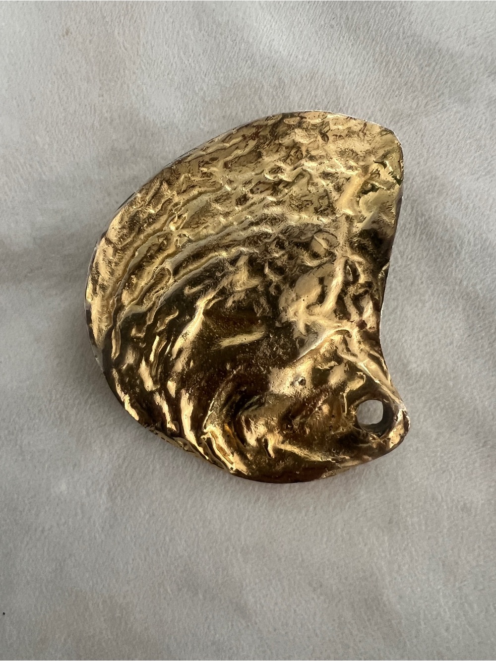 Vintage Solid Cast Brass Shell Belt Buckle 3’ Unisex